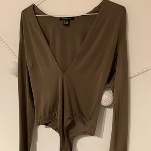 Khaki bodysuit long sleeve